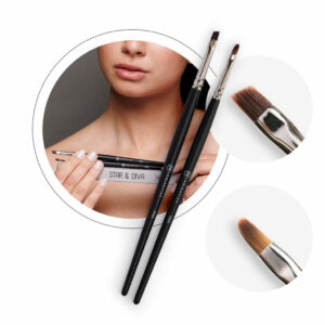 pinceau biseaute sourcils professionnel duo star diva precision teinture sourcils